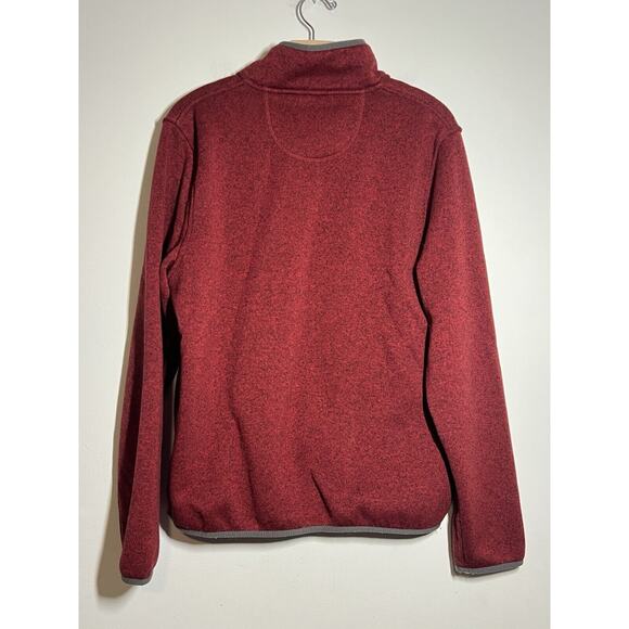 LL Bean Men's EUC Red Pullover Sweater Fleece Jacket Slightly Fitted L - Picture 6 of 6